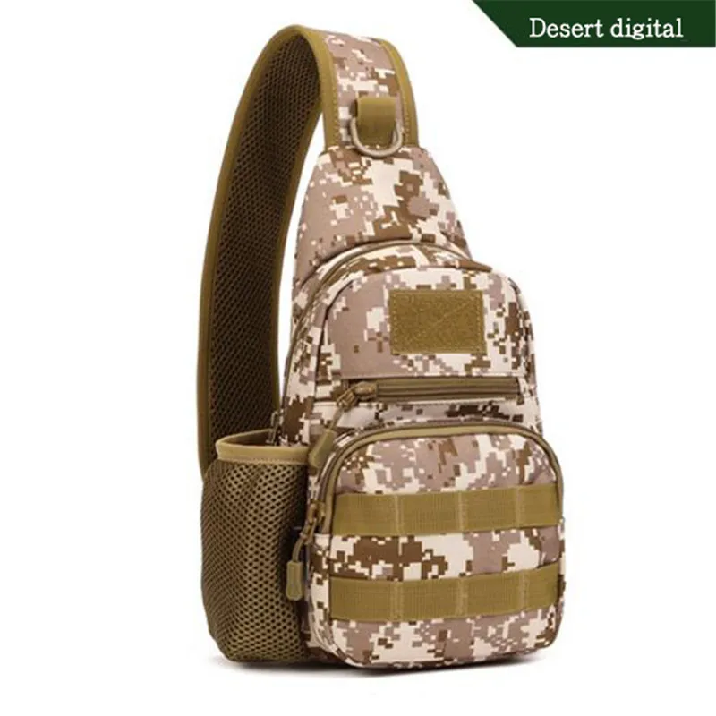 Популярные мужские сумки, тактический нагрудный высококачественный рюкзак, туристические водонепроницаемые нейлоновые сумки, мужские сумки на одно плечо для отдыха - Цвет: Desert digital