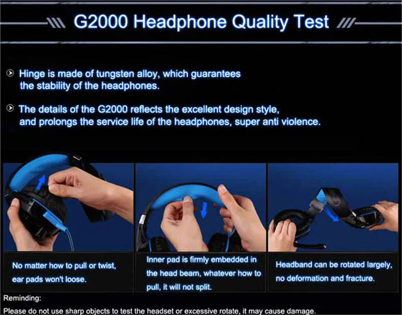 KOTION EACH G2000 Earphone Gaming Headset Gamer PC Headphhone Gamer