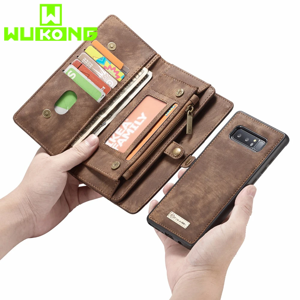 

For Samsung S8 Plus S9 Plus Note 9 Case Zipper Wallet Magnetic Cover for Samsung Note 8 Genuine Leather Case for Galaxy S7 edge