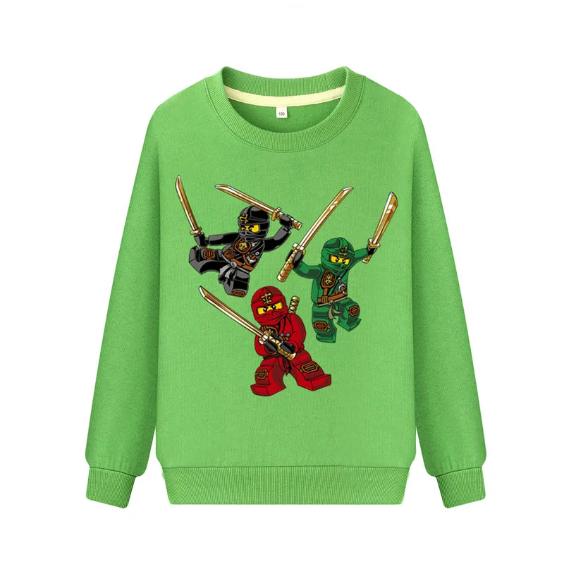 Baby Long Sleeve Cartoon 3D Funny Print Sweatshirt Boys Game Pattern Hoodies Costume Girls Cotton Clothing Children Hoodie DZ005 - Цвет: Green