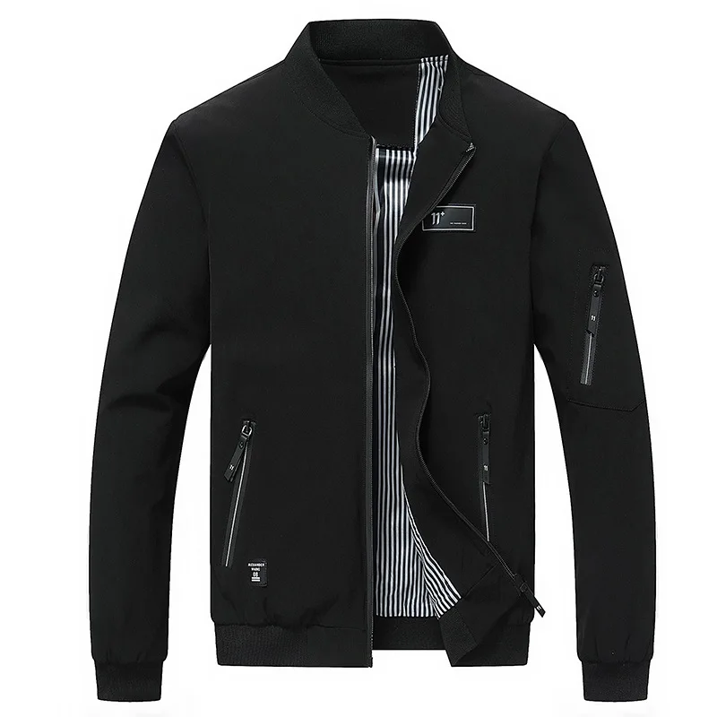 Kaufen DIMUSI Herbst Herren Jacke Stehen Kragen Windjacke Männlichen Blau Baseball Jacken Beiläufige Dünne Hohe Qualität Größe M 4XL, PA072