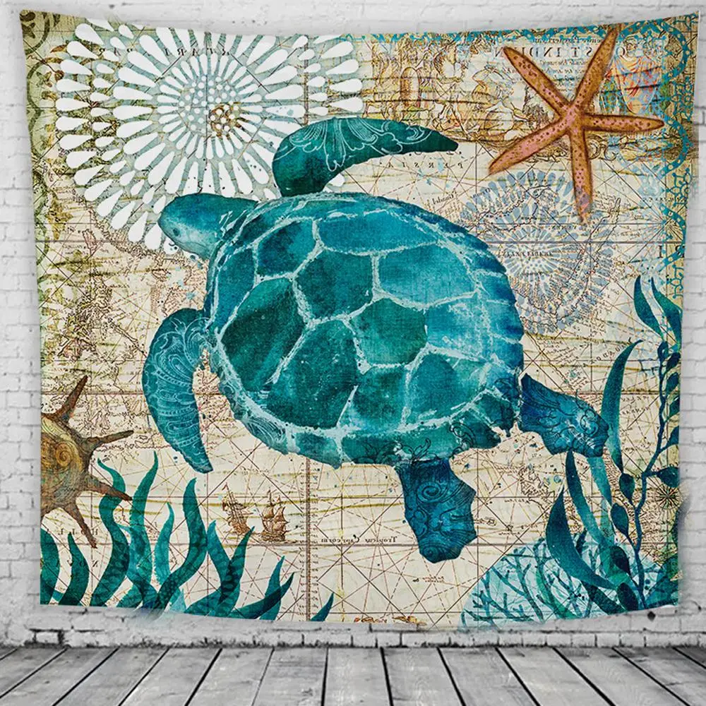 Морской черепаха матрас для путешествий полотенце пляжное Пикник коврик диван коврик модная скатерть настенная крышка плед одеяло - Цвет: Sea turtle