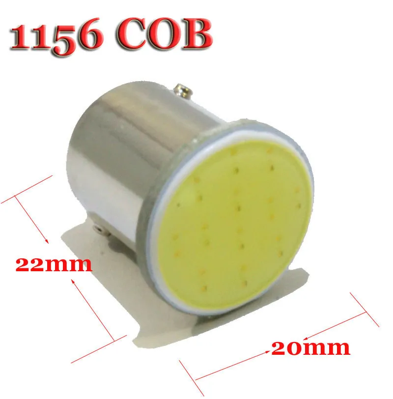 100x1156 BA15S P21W 1157 BAY15D car lights white COB 12 chips auto led Bulbs rear Turn signal lamp DC 12V