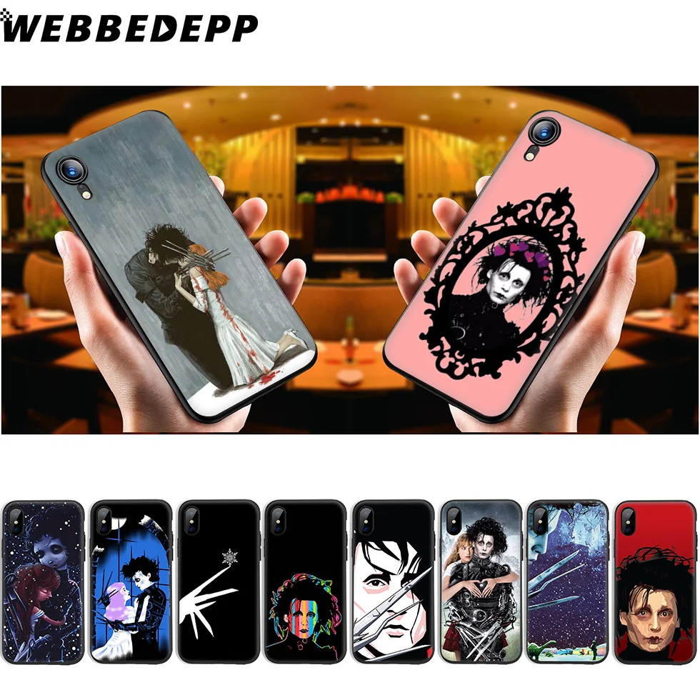 

WEBBEDEPP Edward Scissorhands Movie Soft Silicone Case for iPhone Xr Xs Max X or 10 8 7 6 6S Plus 5 5S SE Phone Case 8 Plus