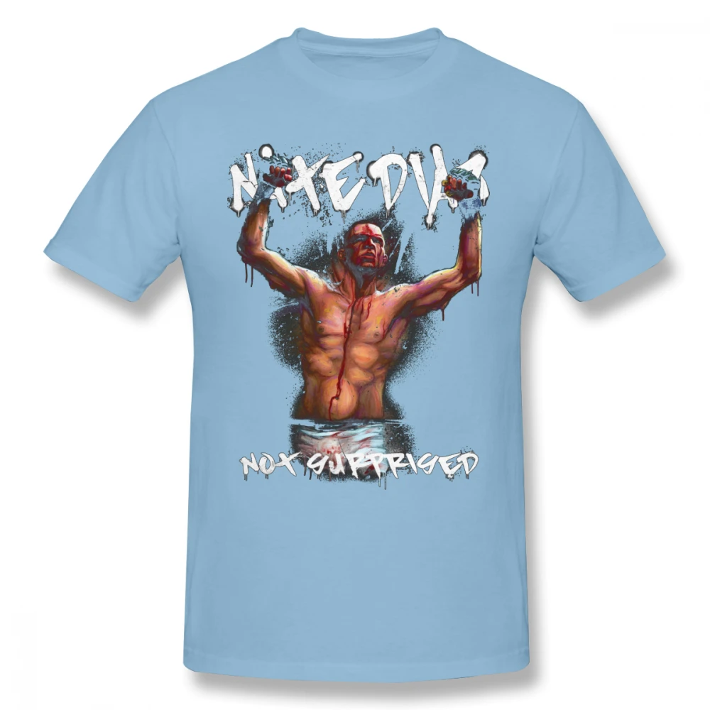 Для мужчин Nate Diaz Is Not удивленная футболка крутая UFC MMA Чемпион Футболка хлопок большой размер Camiseta - Цвет: Небесно-голубой