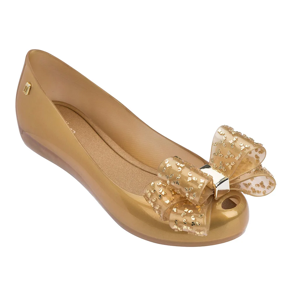 Melissa Mel Ultragirl/Новинка года; женские сандалии на плоской подошве; Брендовая женская обувь melissa; прозрачные сандалии; женская прозрачная обувь - Цвет: Gold