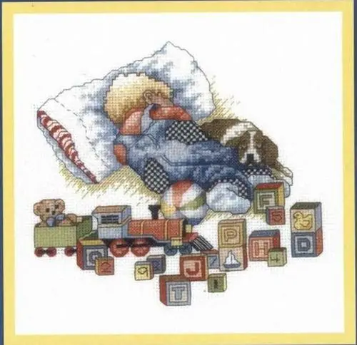 

Needlework 14CT 16CT 18CT Cross Stitch, DIY Count Cross Stitch, Embroidery Set, Roommate boy and dog