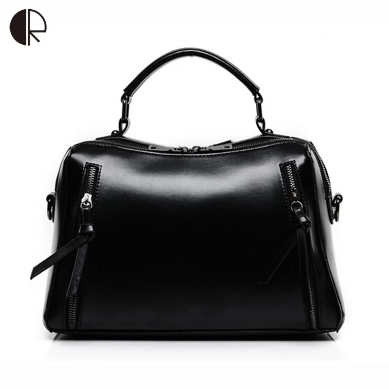 

New Fashion Women Vintage Brand Design Lady Cowhide Genuine Leather Messenger Bag Bow Pillow Shape Packet Cross Body BH173