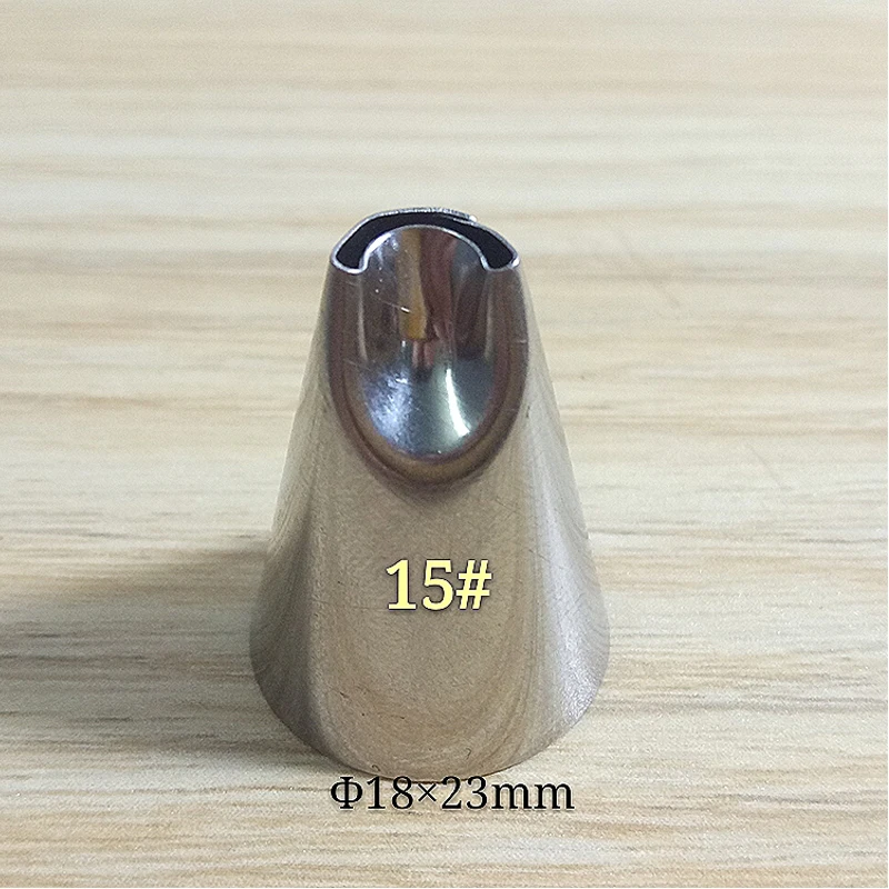 

1pc Kitchen Baking Tool Cake Cream Icing Piping Flower Maker Nozzle Stainless Steel Nozzle Cupcake Dessert Decoration Tip #15