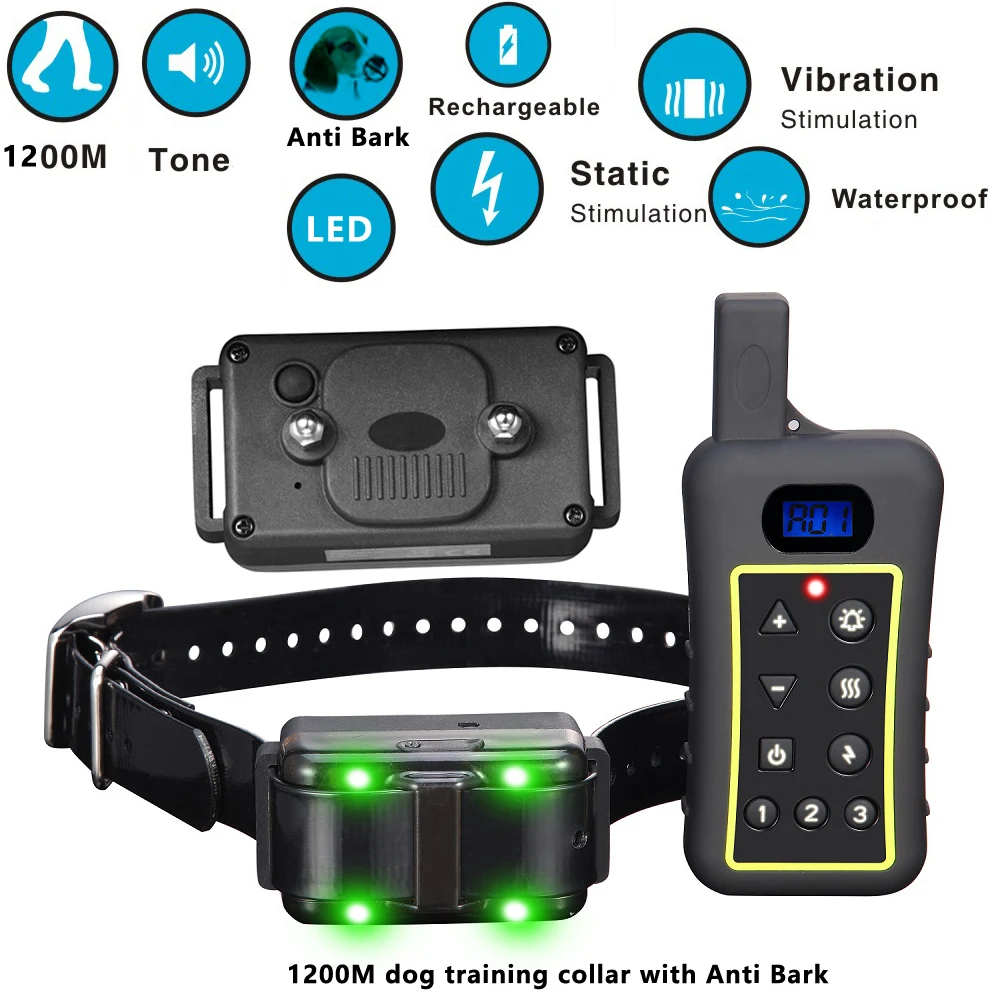 Dog Training Collar 2 in 1 PTS1200 Remote With Anti Bark Controller Device for Dogs |