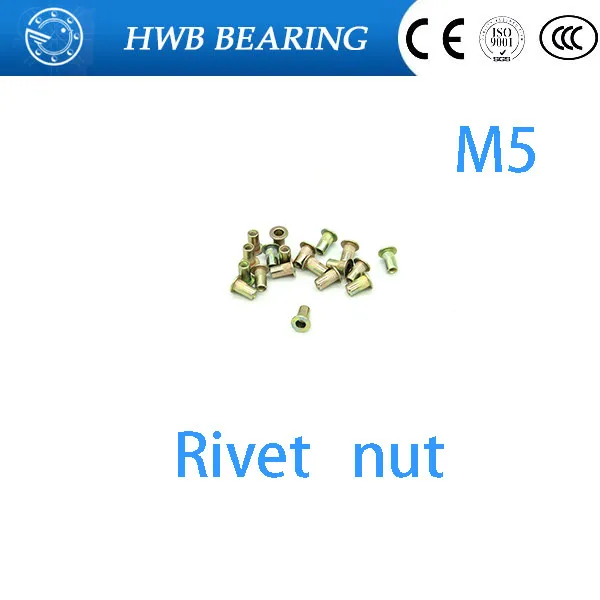 Free shipping 100pcs M5 Rivet Nut Flat head blind insert nut POP Alu