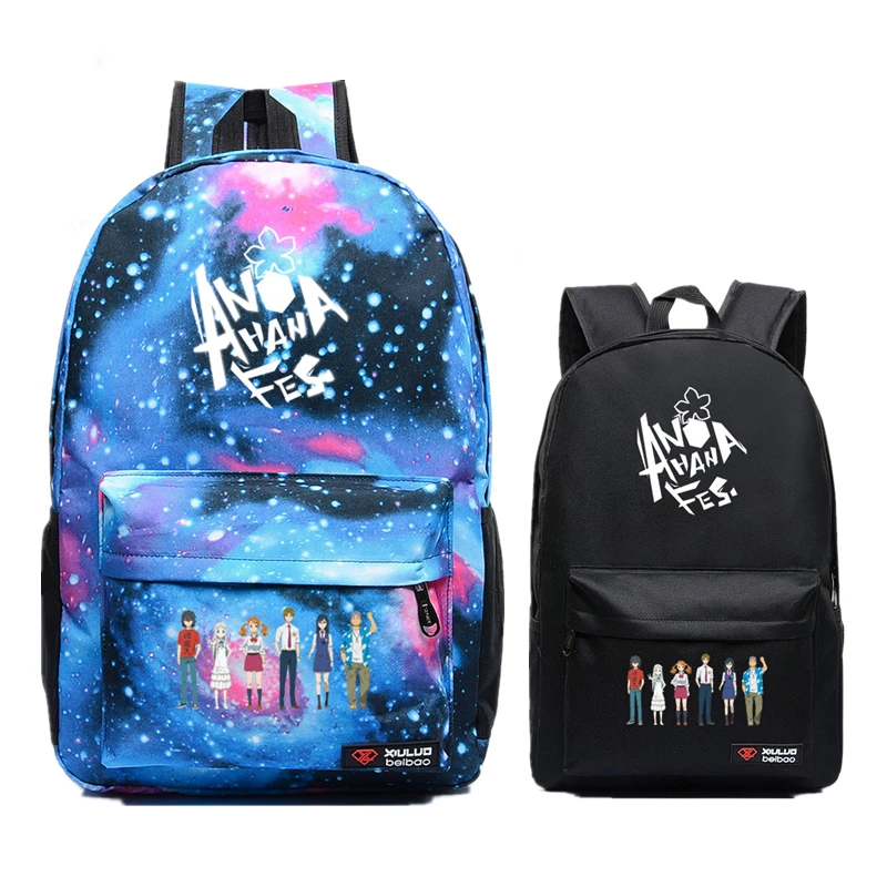 Harajuku Galaxy Аниме ANOHANA школьный рюкзак с печатью сумки для подростков холщовый рюкзак для ноутбука рюкзаки для девочек-подростков