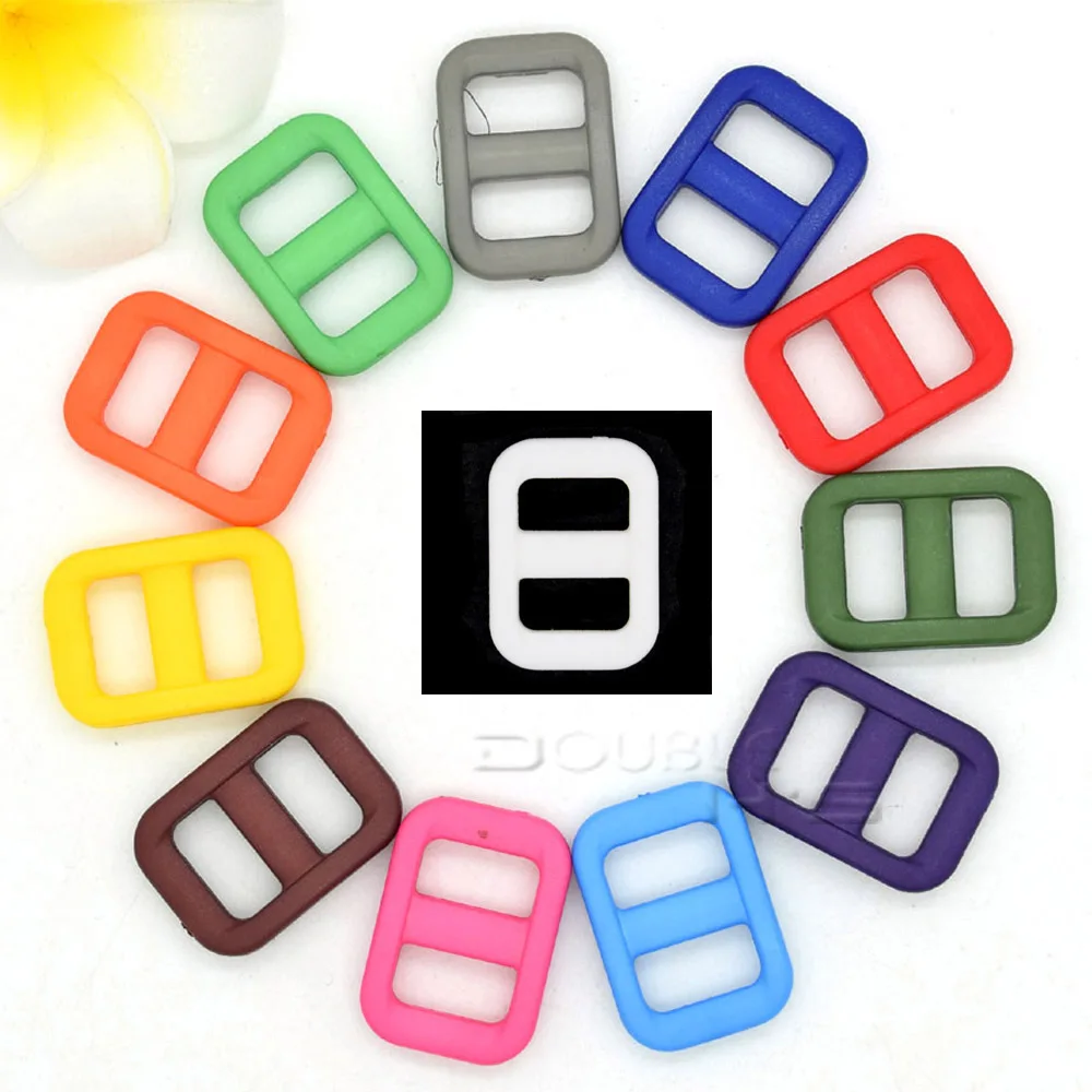 50pcs/lot 3/8&quot Plastic Slider Tri Glide Adjust Buckles For Dog Collar Harness Backpack Straps Webbing 10.5mm | Дом и сад