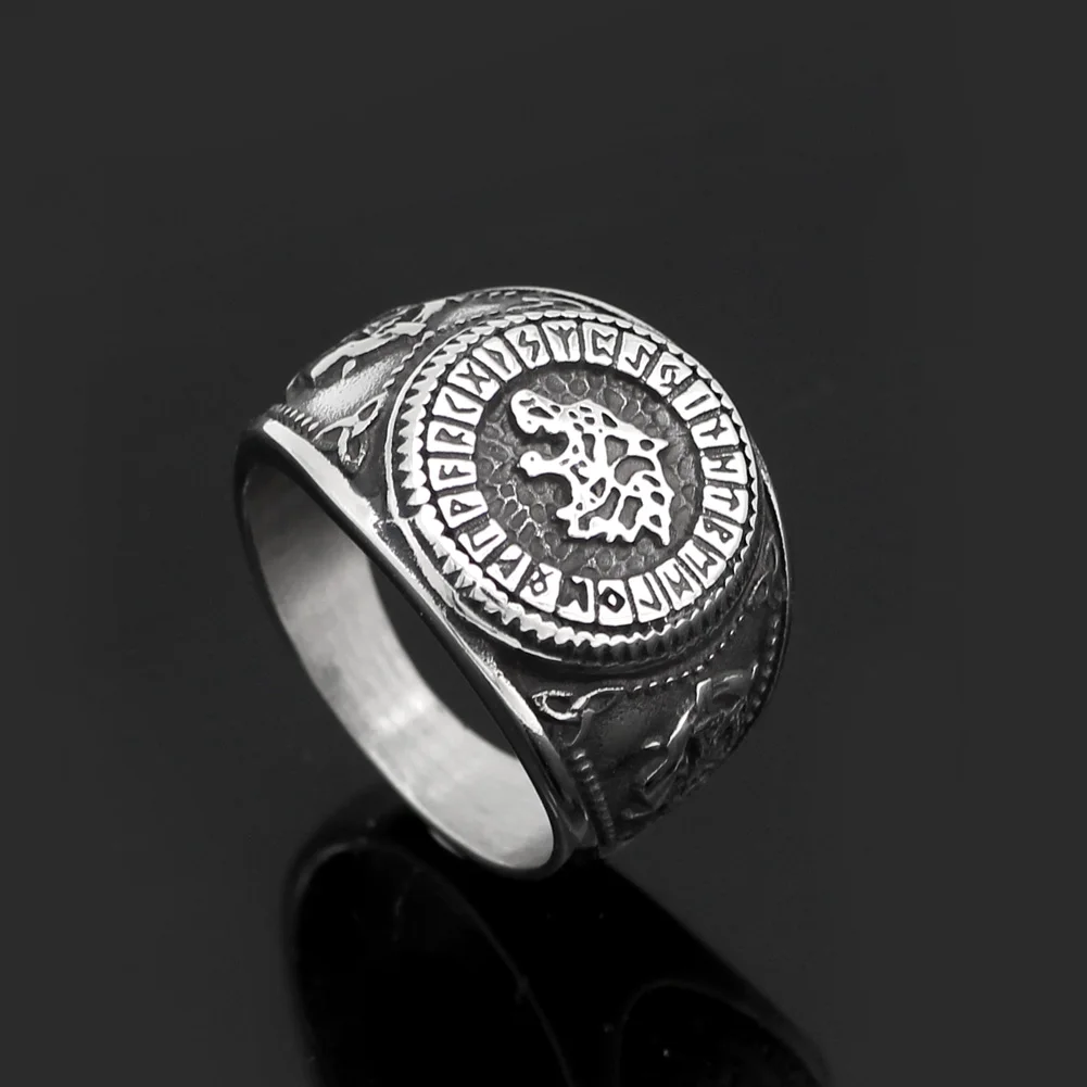 Мужское кольцо 316L из нержавеющей стали норвежский викинг odin's wolf rune vantage с