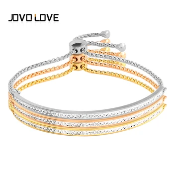 

Women Bangle Bracelets with Chain CZ Stone Adjustable Wristband Stainless Steel Luxury for Woman Female Lover's Jewellery