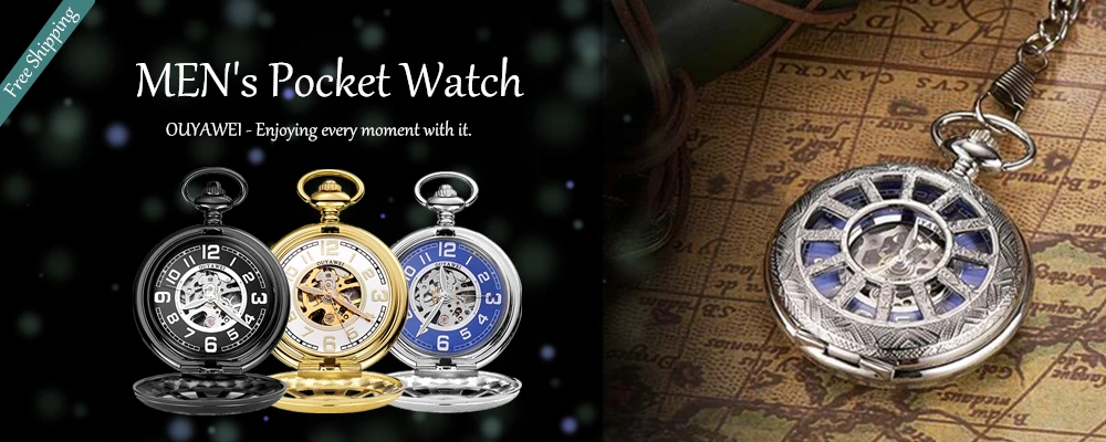 OYW механические роскошные золотые мужские карманные часы со скелетонным циферблатом, стальное ожерелье с подвеской, винтажное платье, мужские часы с цепочкой