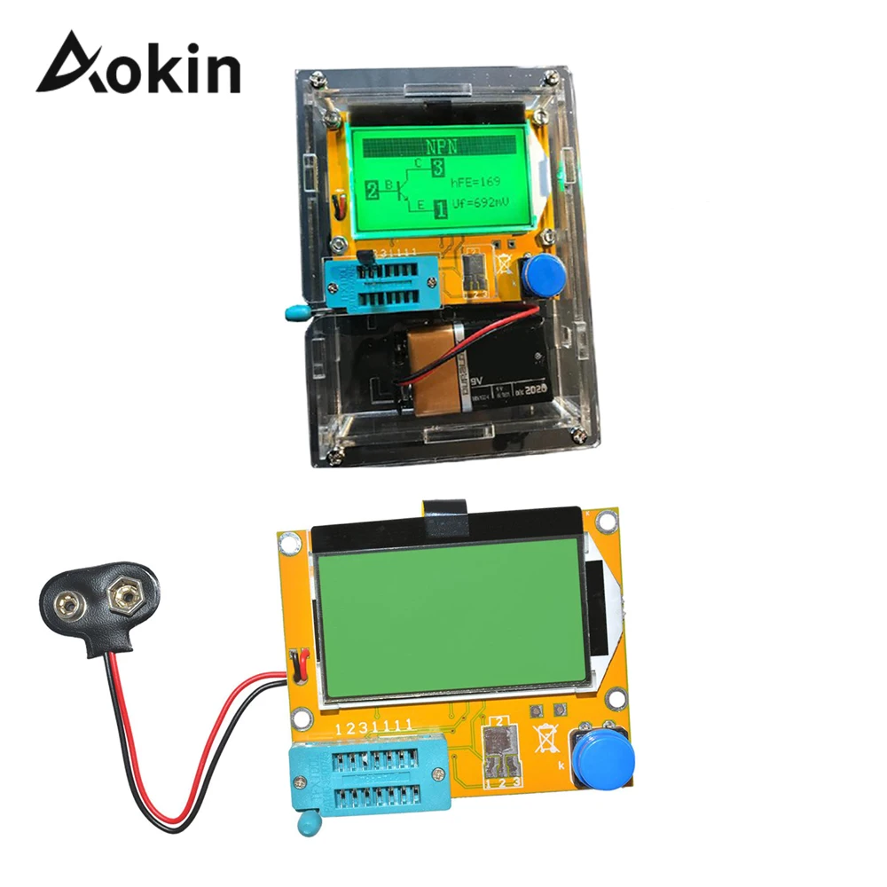 

LCR-T4 Mega328 Transistor Tester Diode Triode Capacitance ESR Meter MOS PNP/NPN M328 with Capacitor ESR Testing for Arduino Diy