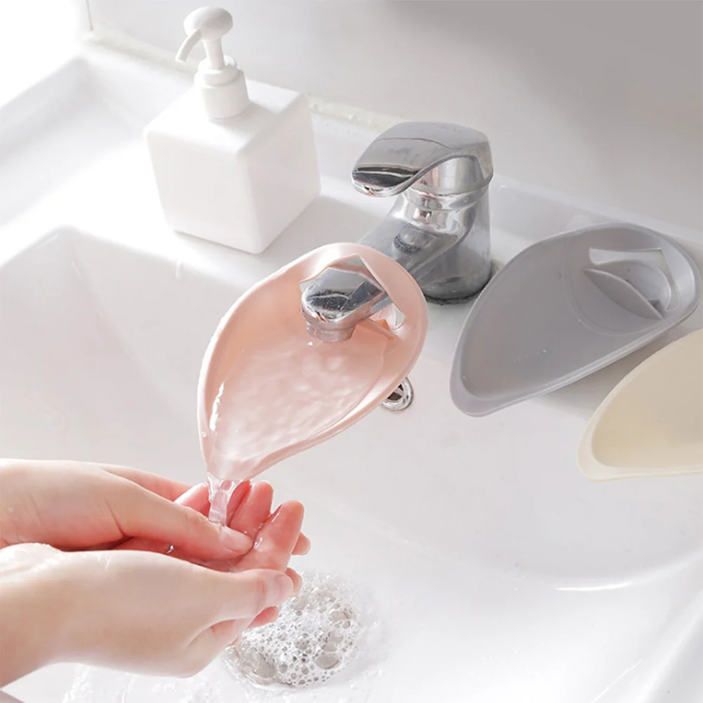 

Solid Color Faucet Extender Sink Handle Extension Toddler Kids Bathroom Children Hand Wash Tools Kitchen faucet attachment