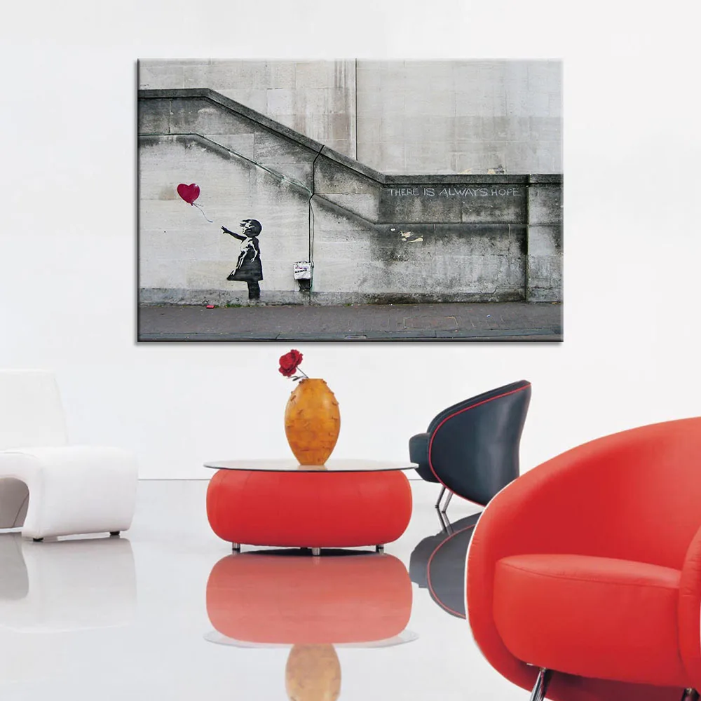 1 шт. Banksy граффити настенная живопись холст Художественная напечатанная картина