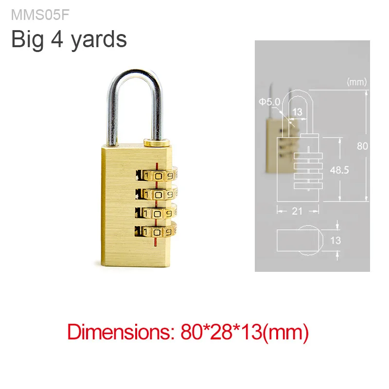 Высококачественный медный замок с шифром, сумки, секретный код, пароль, замки для спортзала, для путешествий, для улицы, палатка, ящик для шкафа, металлический замок - Цвет: MMS05F