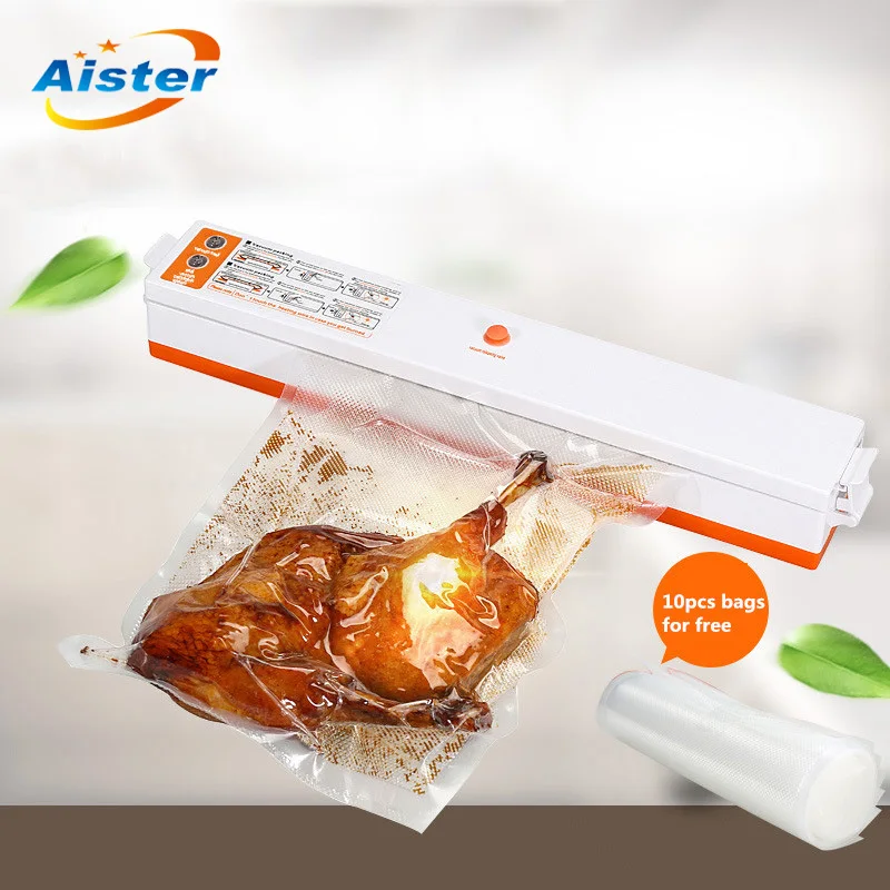 

220V Household Food Vacuum Sealer Machine Vacuum Packing Machine Film Container Food Sealer Saver Include 10Pcs Bags Free