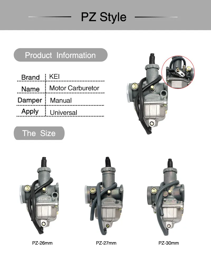 ZSDTRP KEIHIN PZ26 27 30 мм рычаг углеводов ручной/кабель дроссель карбюратор 125CC 150CC 250CC ATV велосипед для еды по бездорожью TTR250