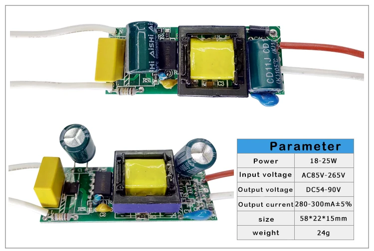 1-3W,4-7W,8-12W,15-18W,20-24W,25-36W LED driver power supply built-in constant current Lighting 110-265V Output 300mA Transforme
