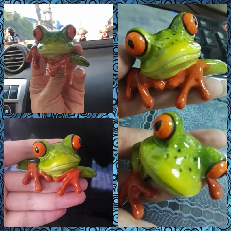 Cute Frog figure toy home office computer desk decoration - Customer Showcase 1