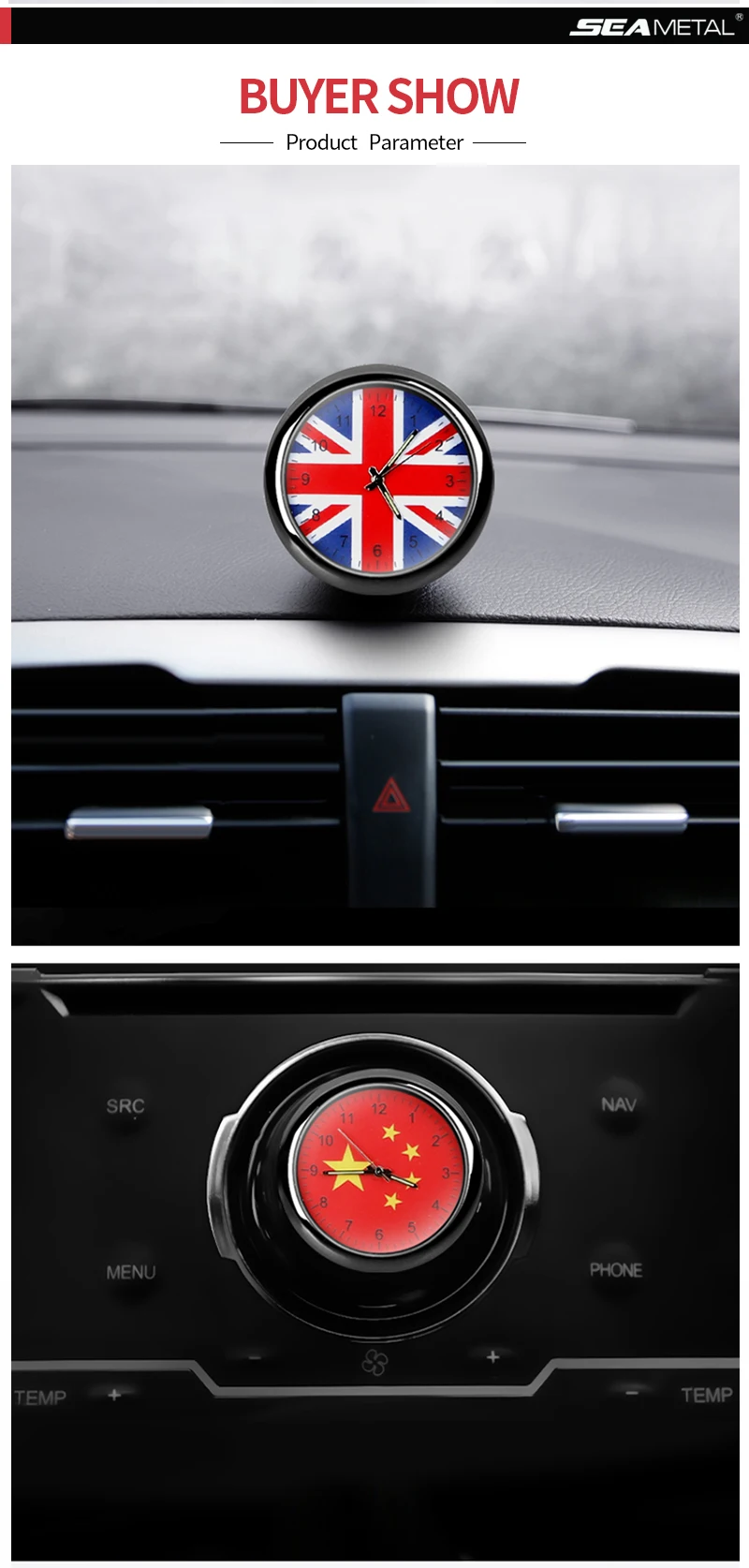Автомобильные цифровые часы приборной панели автомобиля воздуха на выходе украшение для Audi BMW Форд Тойота KIA сплав световой указатель аксессуары Товары