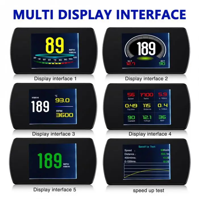 P12 OBD2 сканер автомобильный HUD Дисплей скорость проектор Цифровой измеритель скорости датчик расстояния диагностический инструмент NR