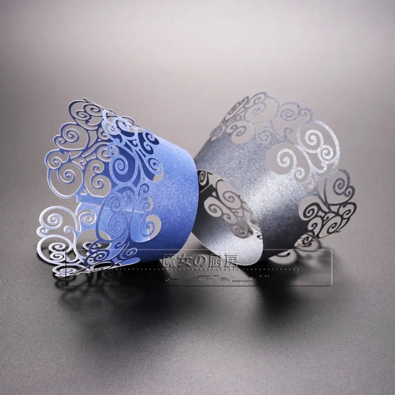 12pcs Baking CUPCAKE cups / cupcakes wedding banquet pearlescent paper edge decoration | Дом и сад