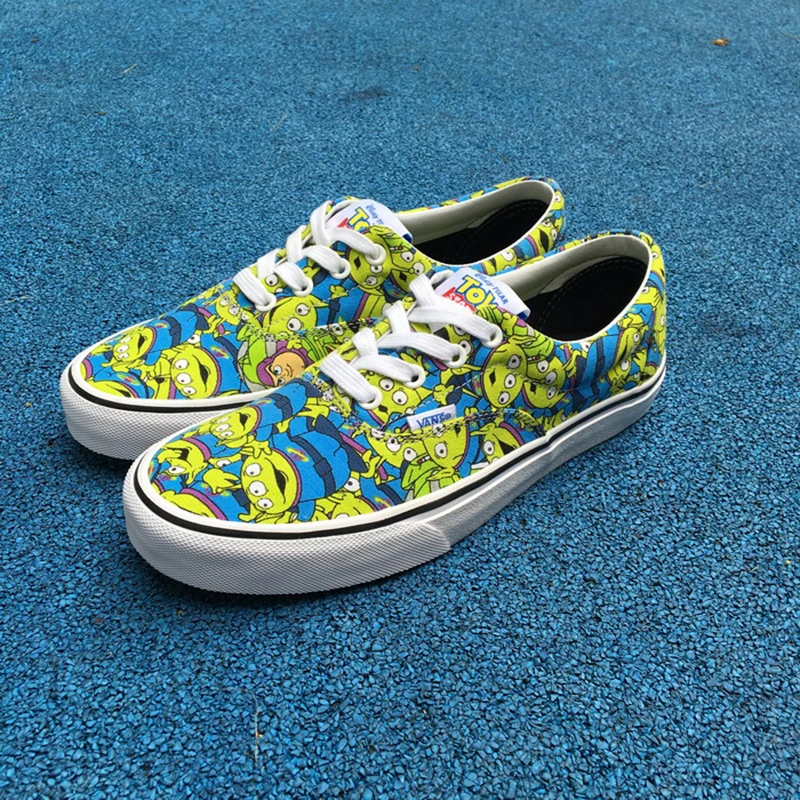 Vans x toy story classics authentic era three eyes alien unisex shoes for men's and women's skateboarding sneakers