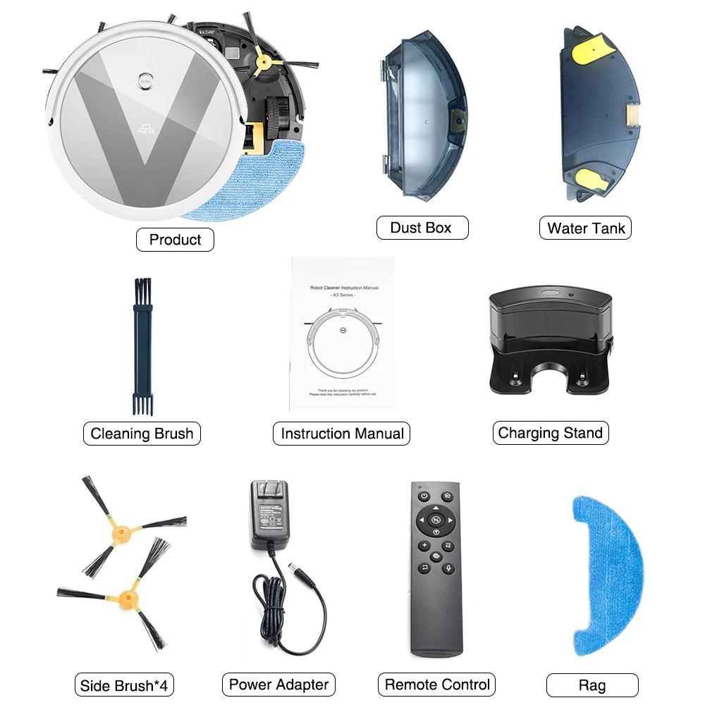 IMass A3-V робот пылесос развертки& влажная Швабра навигация различные режимы очистки для волос и твердый пол Мощное всасывание