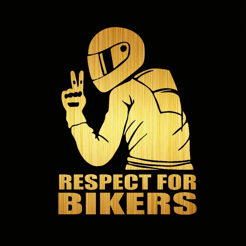 14x19 см Автомобильная наклейка s Respect for Bikers наклейка на Авто Виниловая забавная 3D наклейка s и Переводные картинки для автомобиля мотоцикла украшение для укладки - Название цвета: Brushed Gold