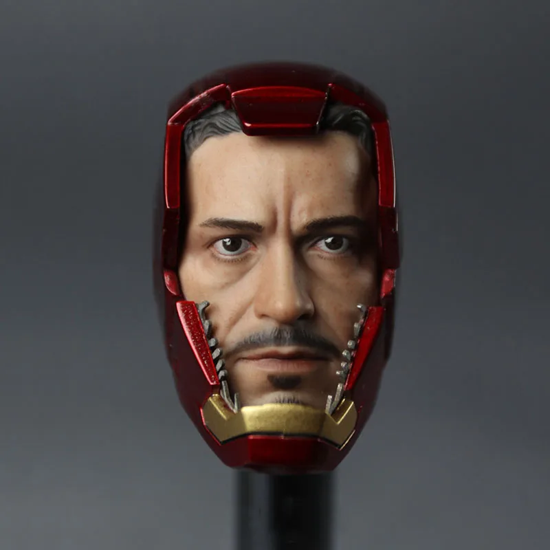 

1/6 Scale Super hero Iron Men Stark Industries Robert Downey Jr. Tony Head Sculpt Headplay for 12" Action Figure Body Toys Doll