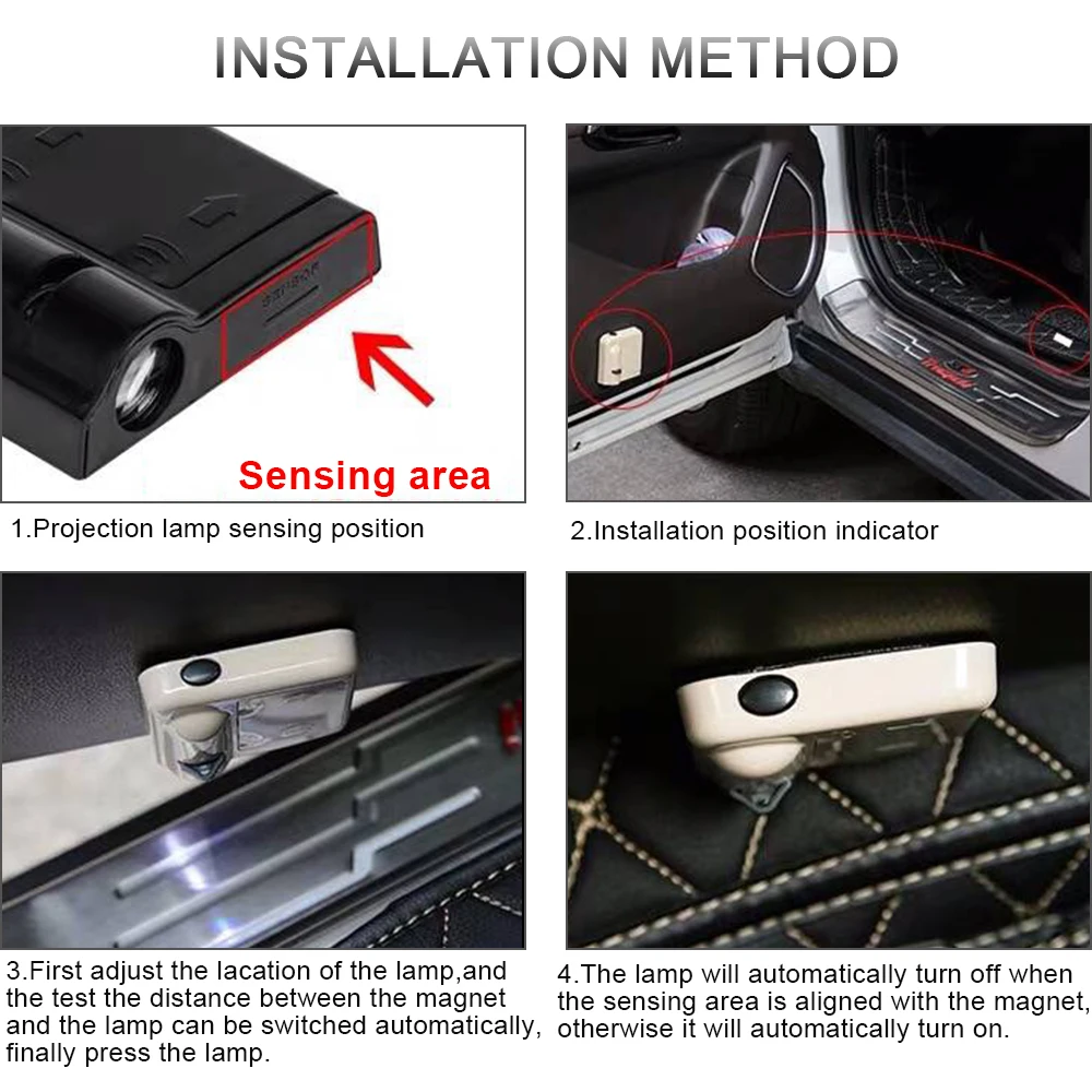 DXZ 2X Wireless Car LED Door Logo Light Laser Projector Ghost Shadow Welcome Light Universal For Opel Alfa remeo VW Mazda Volvo