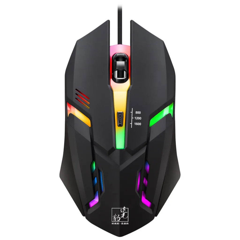 Mouse Raton Wired LED Light USB Optical Ergonomic Gaming Mice Mouse ...