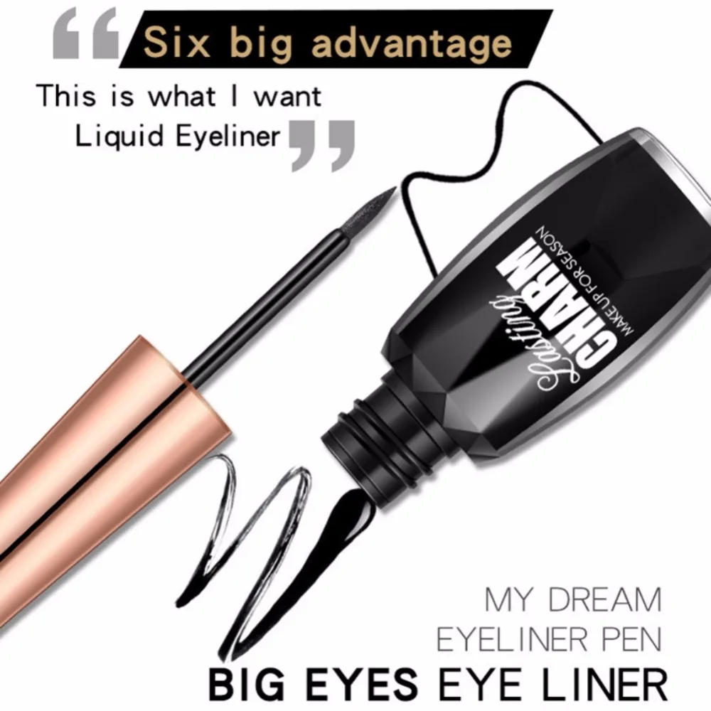 Quick-Drying Makeup Liquid Eyeliner Waterproof Ultra-Pigment Long Lasting Eyeliner Liquid Eyeliner Anti-Smudge Eyeliner