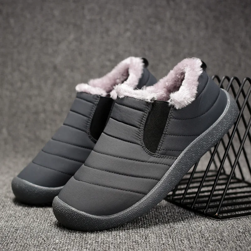 

New Fashion Men Winter Shoes Solid Color Snow Boots Plush Inside Antiskid Bottom Keep Warm Waterproof Ski Boots Free Shipping