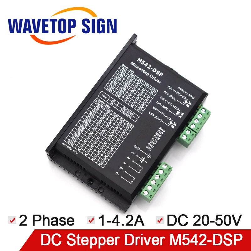 WaveTopSign 2 Фаза M542-DSP Драйвер шагового двигателя ток 4.2A Напряжение 20-50VDC