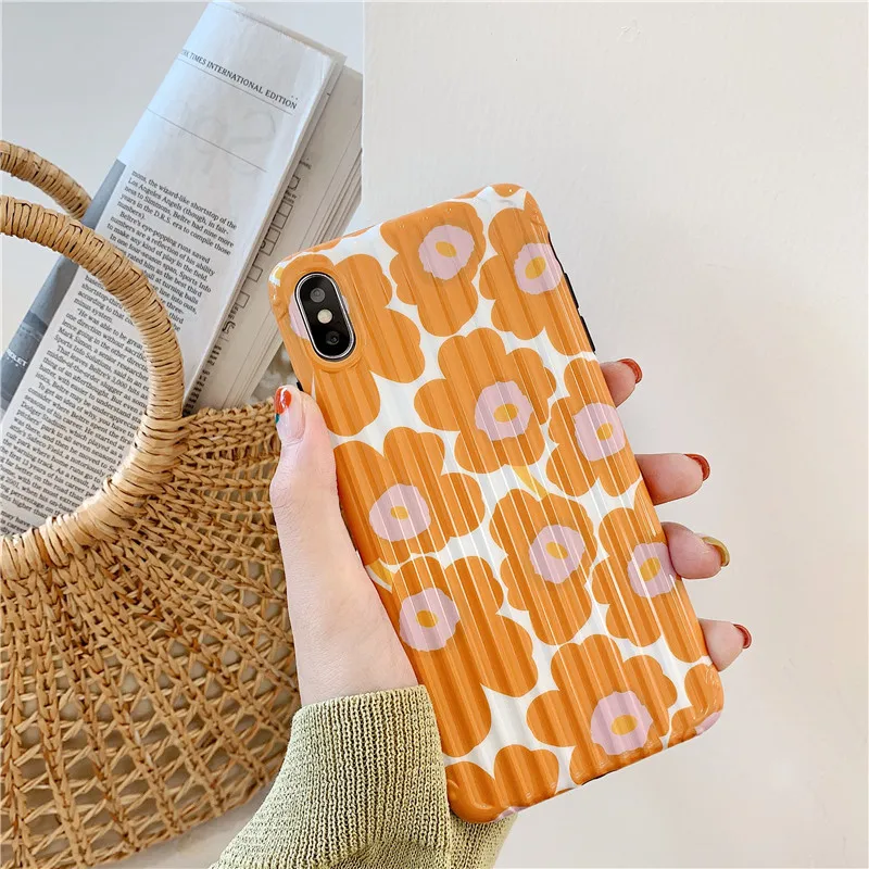 

Glossy Soft IMD Phone Case for IPhone 7 8 Plus 6 6s X XR XS Max Cases Fresh Flower NEW Trunk Design Cover for IPhone 8Plus Case