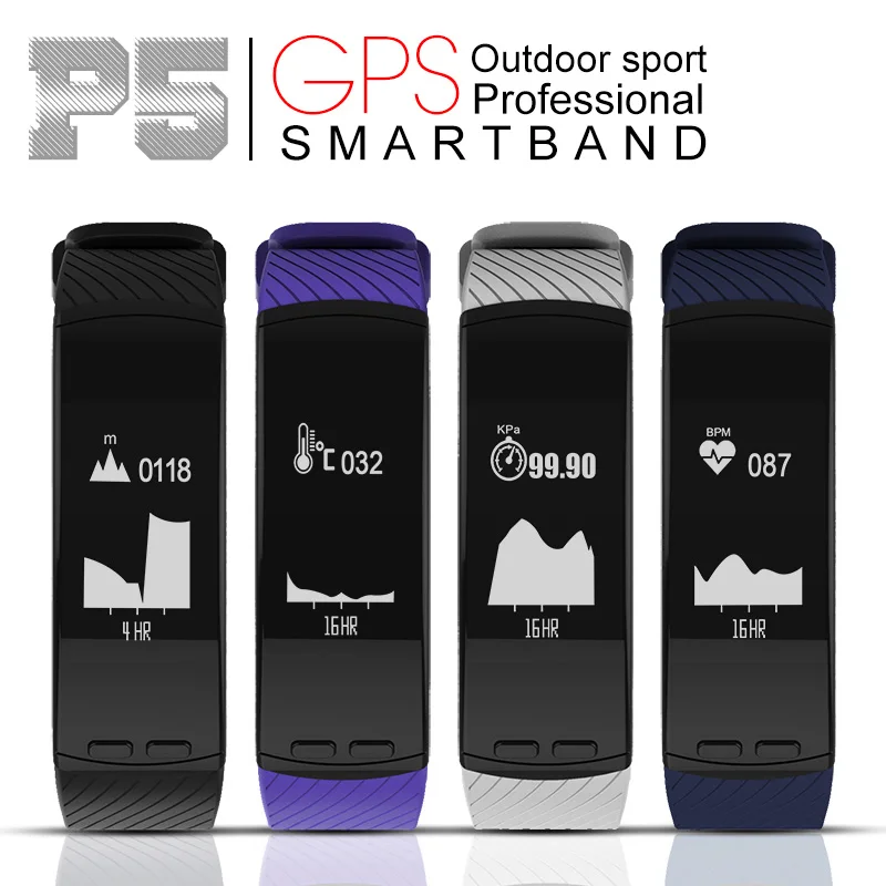 JingTider P5 Professional Outdoor GPS Sport Bracelet Smart Band Heart Rate Monitor Altitude Barometer Activity Fitness