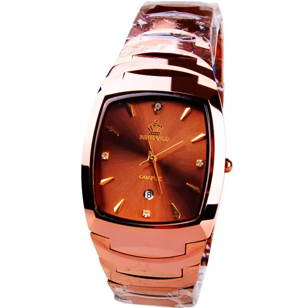 Origianl HK Brand Beerbarrel shaped calendar male tungsten Stainless steel watches male Business watch 163752