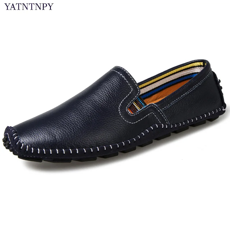 

YATNTNPY Brand Comfort Men Shoes Casual Genuine Split leather Shoes Man Moccasins Flat Driving Shoes Slip-on Sapatos Masculinos