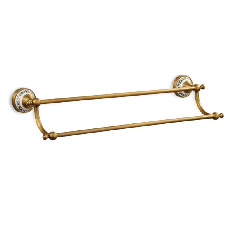 Metal Bathroom Series Antique Towel Bar Robe Hook Copper European Retro Bathroom Shelf Hotel Hardware Pendant Set Wholesale-620