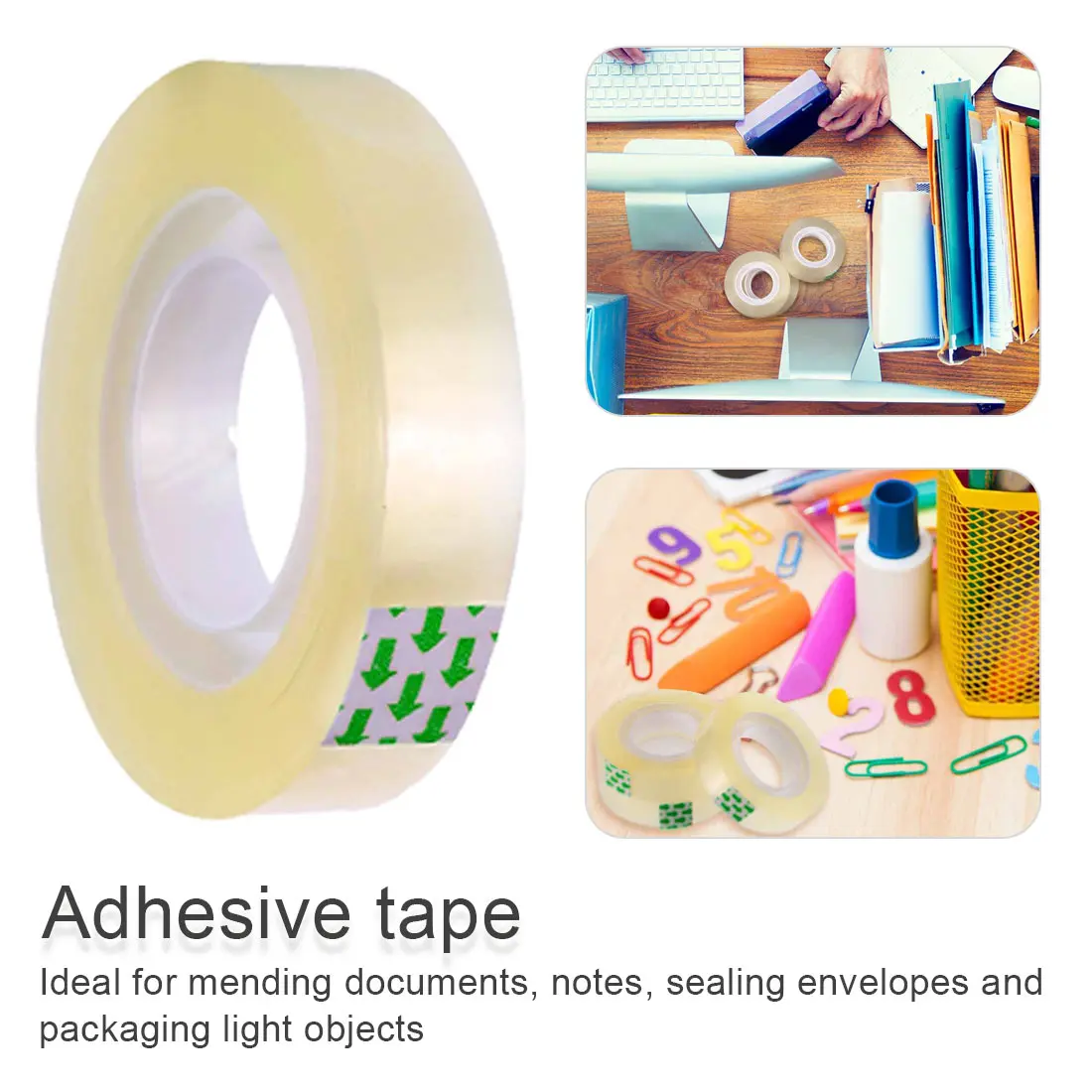 

12mm PVC Small Office S2 Transparent Tape Students Adhesive Tape Packaging Supplies Sealing Tape