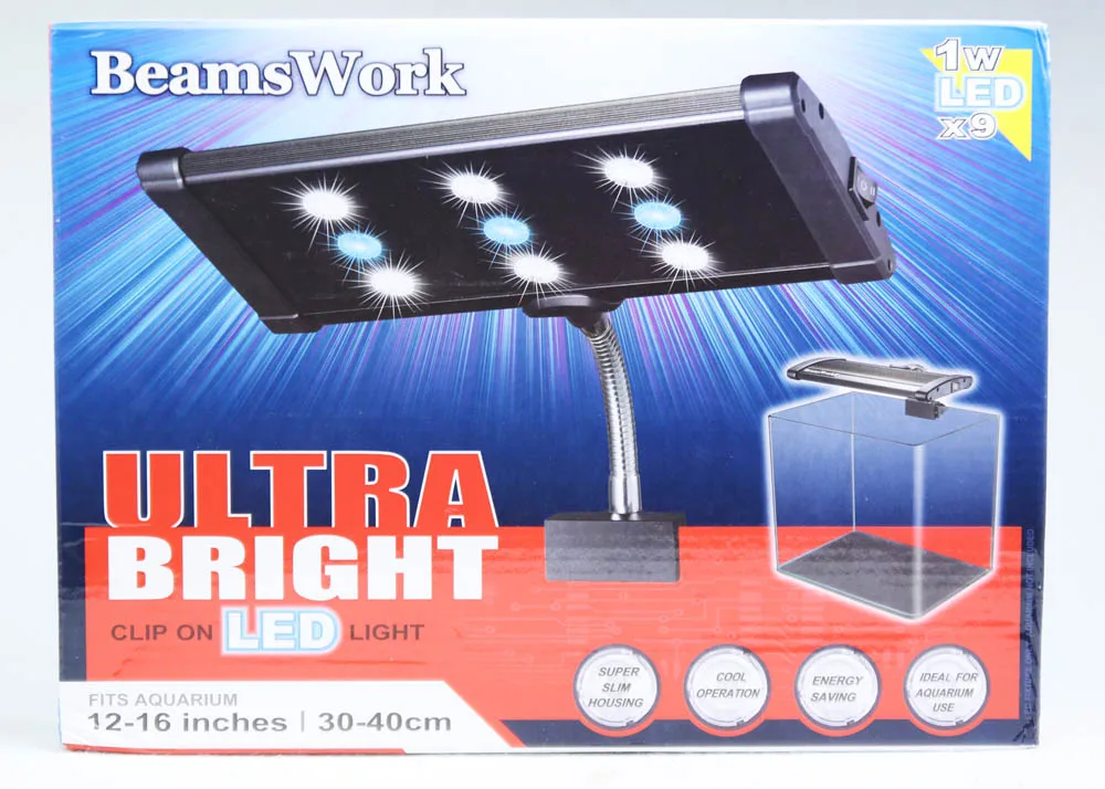 

Coral reef marine tank SPS LPS grow LED light white blue 1w x 9 high output mini nano clip 30cm tank