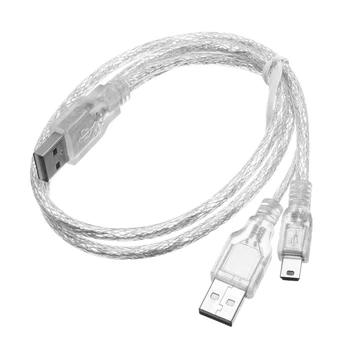 

High Quality Durable Dual USB 2.0 A Male to Mini USB B 5 Pin Male Data Cable for 2.5 HDD Hard Drive MP3 Camera
