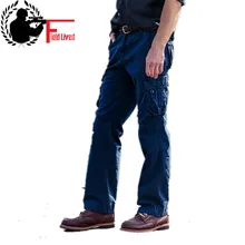 Мужские брюки карго с несколькими карманами темно-серые прямые брюки карго мужские повседневные хлопковые брюки в стиле милитари Мужская брючная ткань размер 29-40