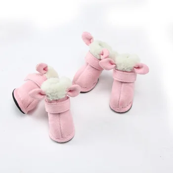 

4 Pcs/Sets Pet Autumn Winter Thickened Warm Boots for Dogs Comfortable Paw Protector Rabbit Ears